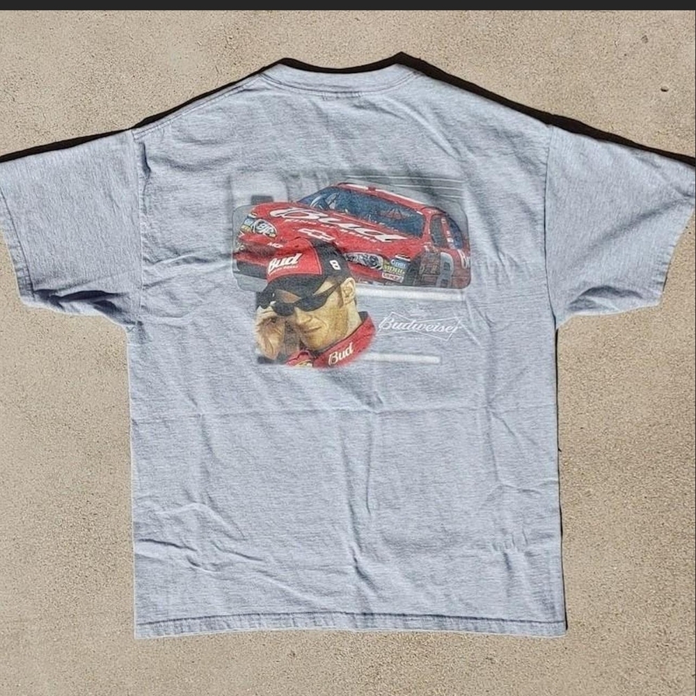 Vintage NASCAR Dale Earnhardt Jr T-Shirt 2000s Y2K Racing Tee Double Sided L